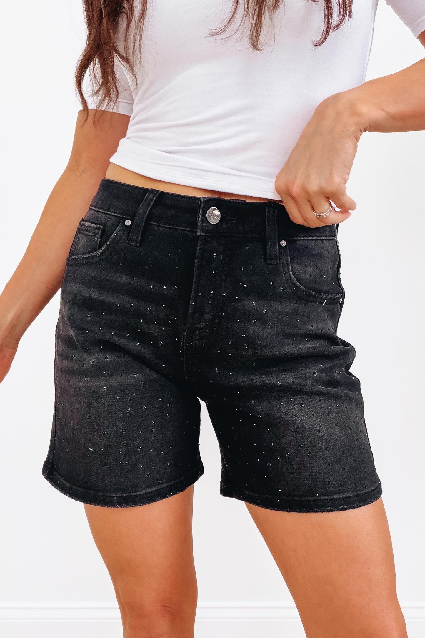Diamond Dream By Denim BAR - Denim Shorts - Black