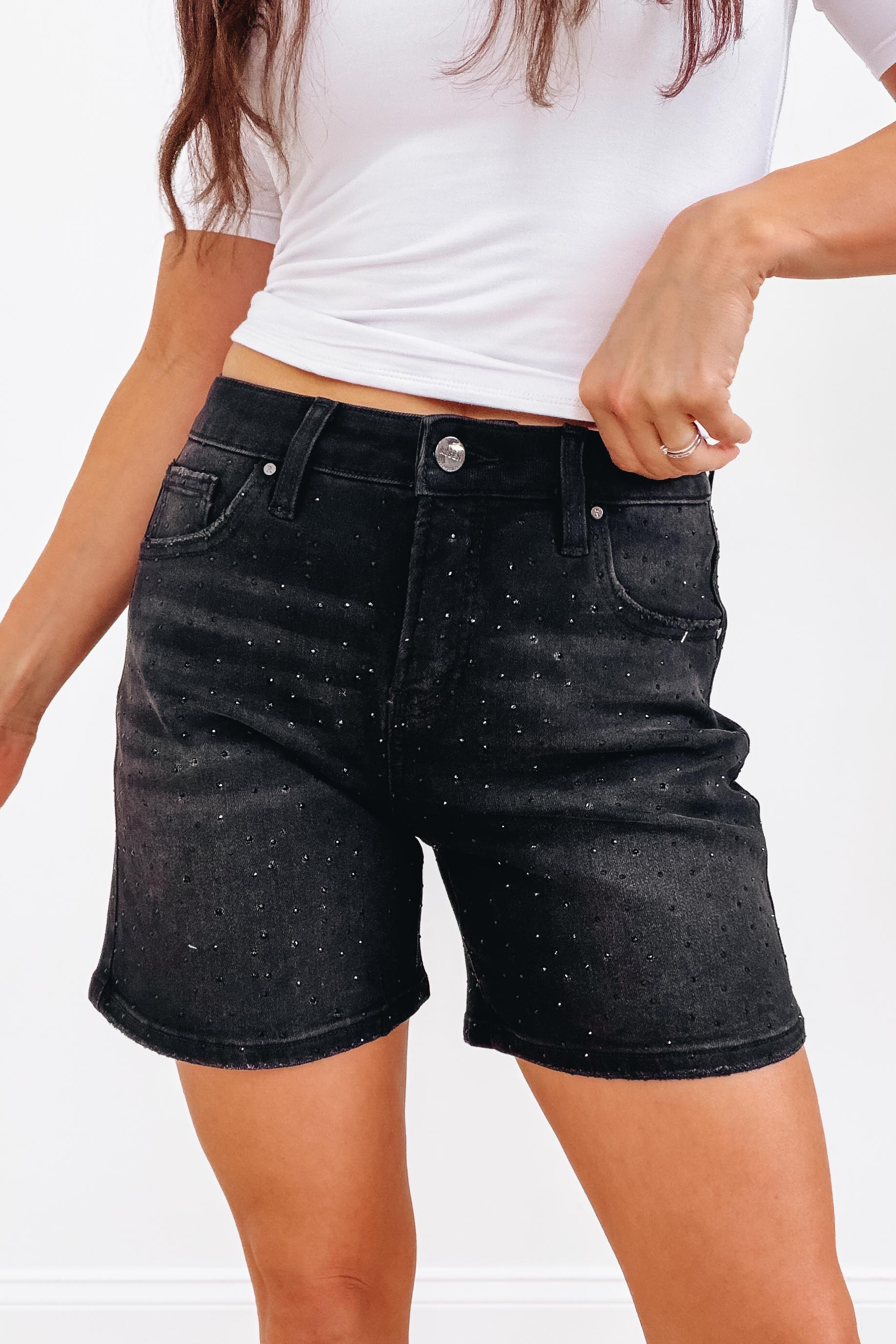 Diamond Dream By Denim BAR - Denim Shorts - Black