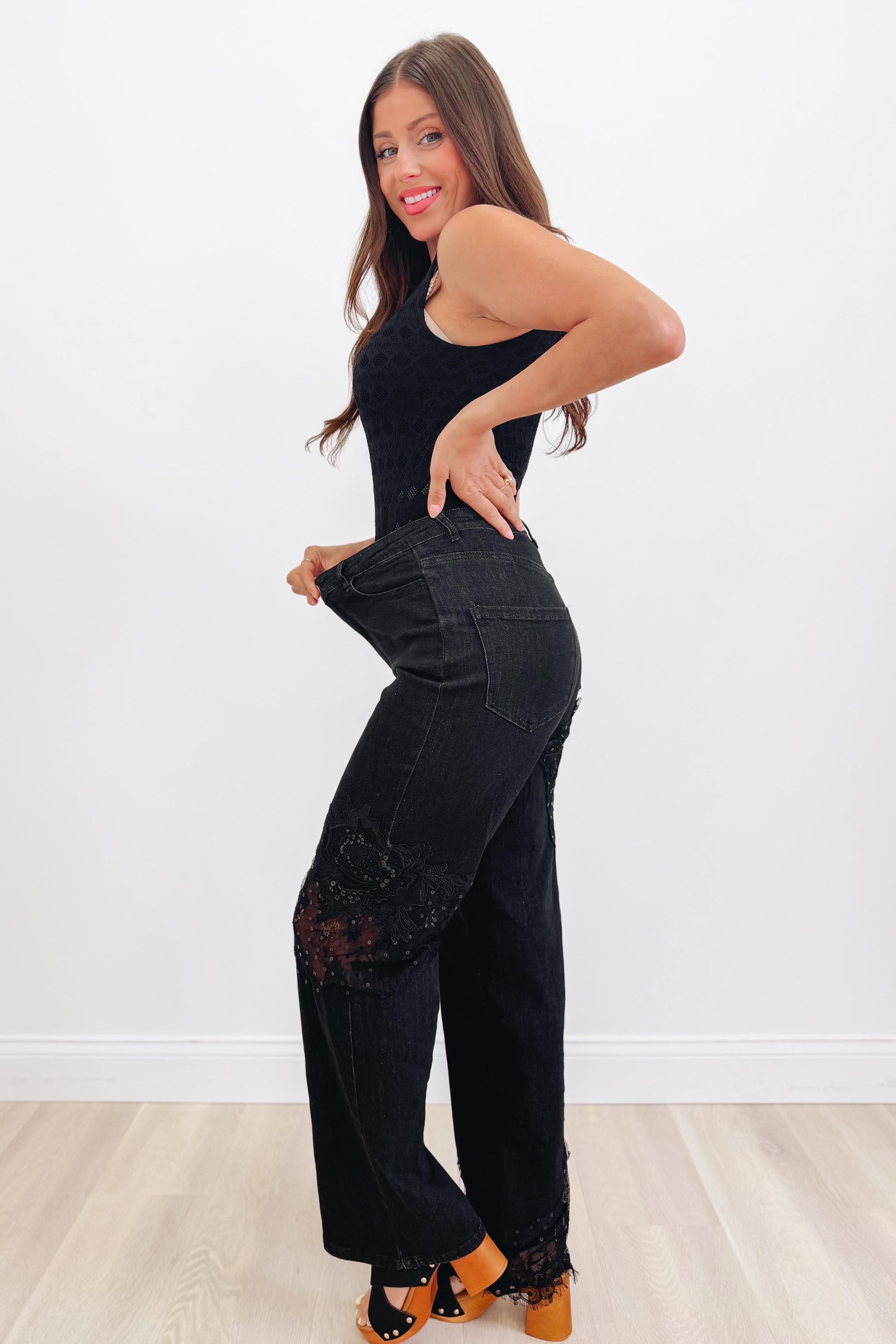 Sweet Piece By Denim BAR - Lace Straight Jeans