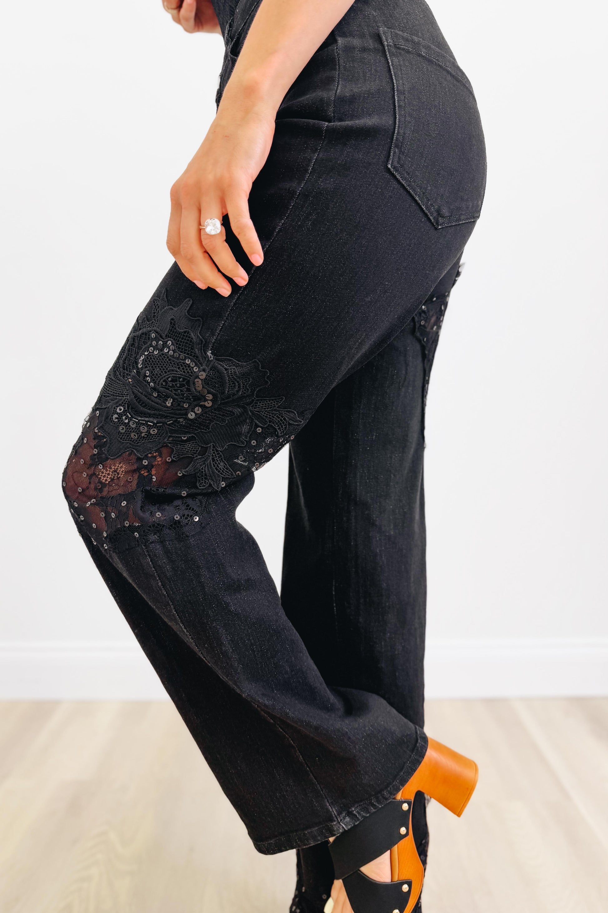 Sweet Piece By Denim BAR - Lace Straight Jeans