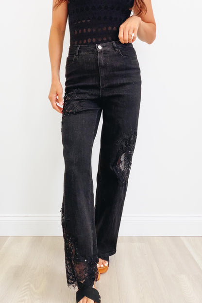 Sweet Piece By Denim BAR - Lace Straight Jeans