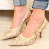 Solana Sling Back Heels - Beige