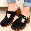 Amara Retro Chunky Platform Clogs Mules - Black