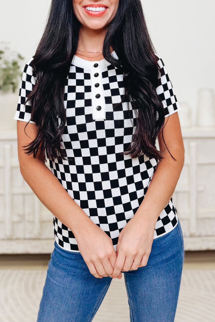 Grid & Grace Top