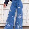 Moon & Stars Denim Jeans-Medium Wash