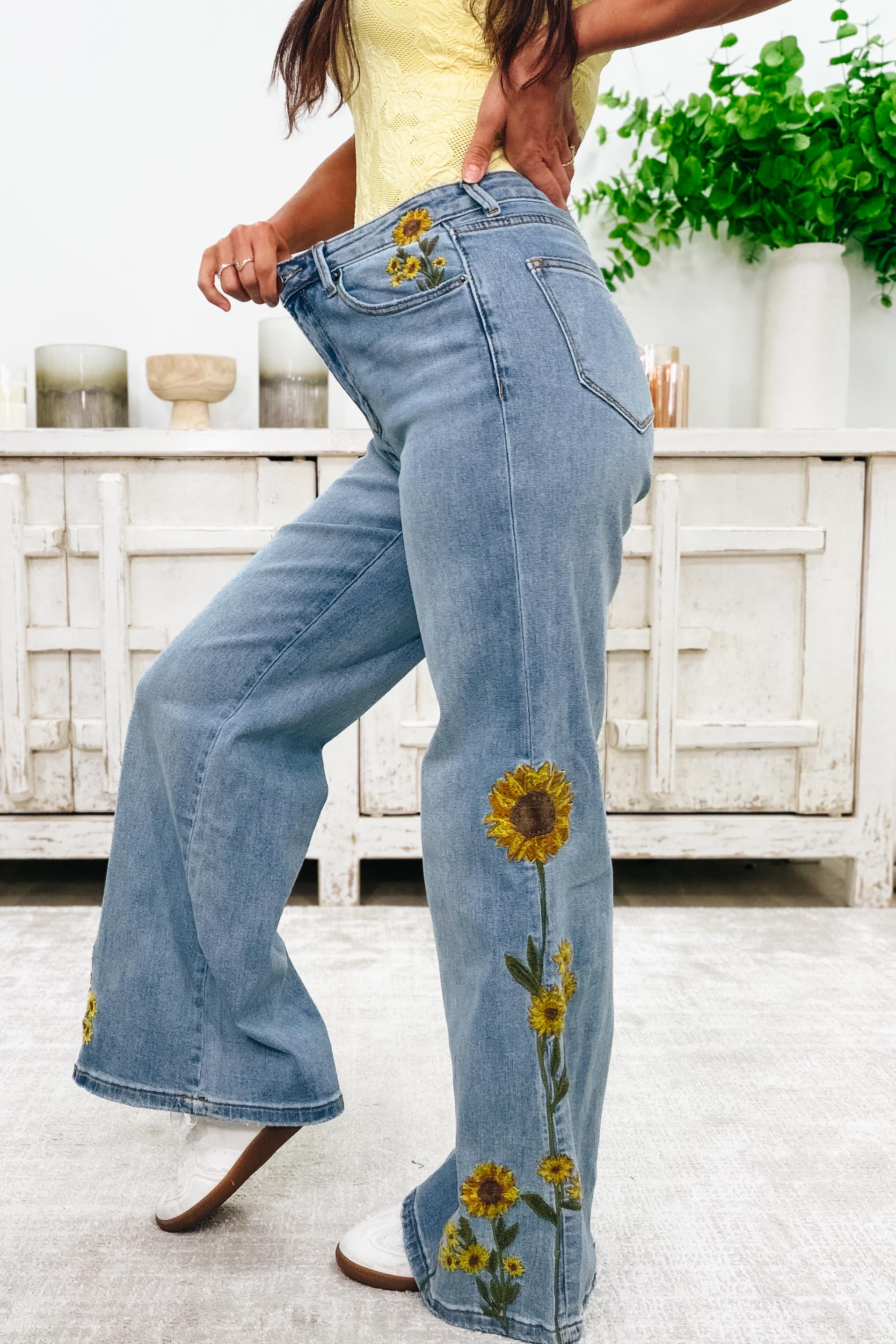 Ray Of Sunshine Sunflower Jeans