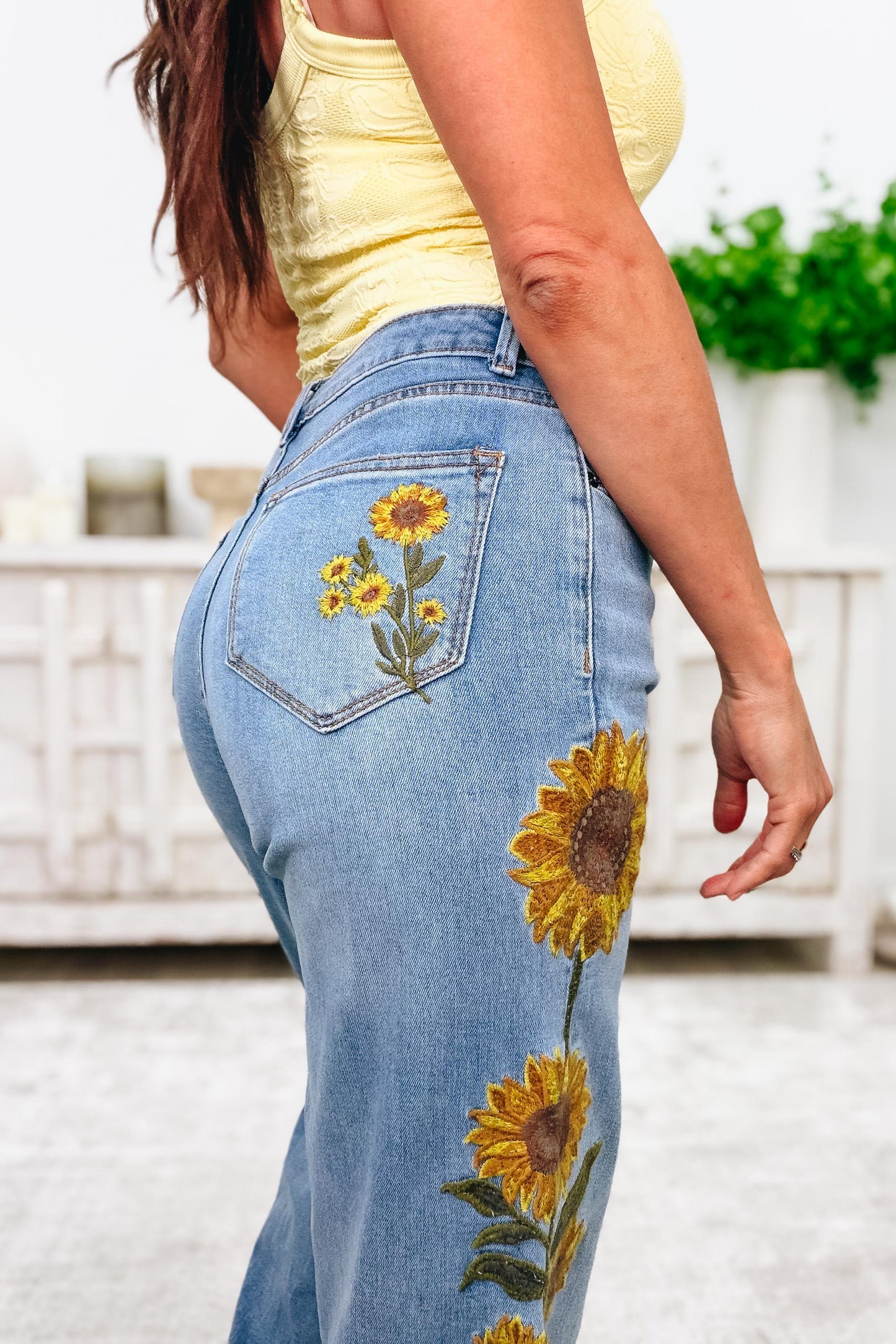 Ray Of Sunshine Sunflower Jeans
