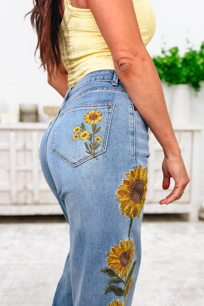 Ray Of Sunshine Sunflower Jeans