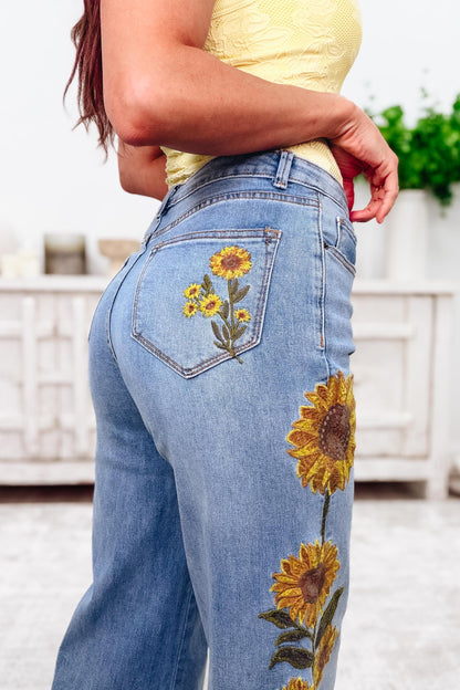 Ray Of Sunshine Sunflower Jeans