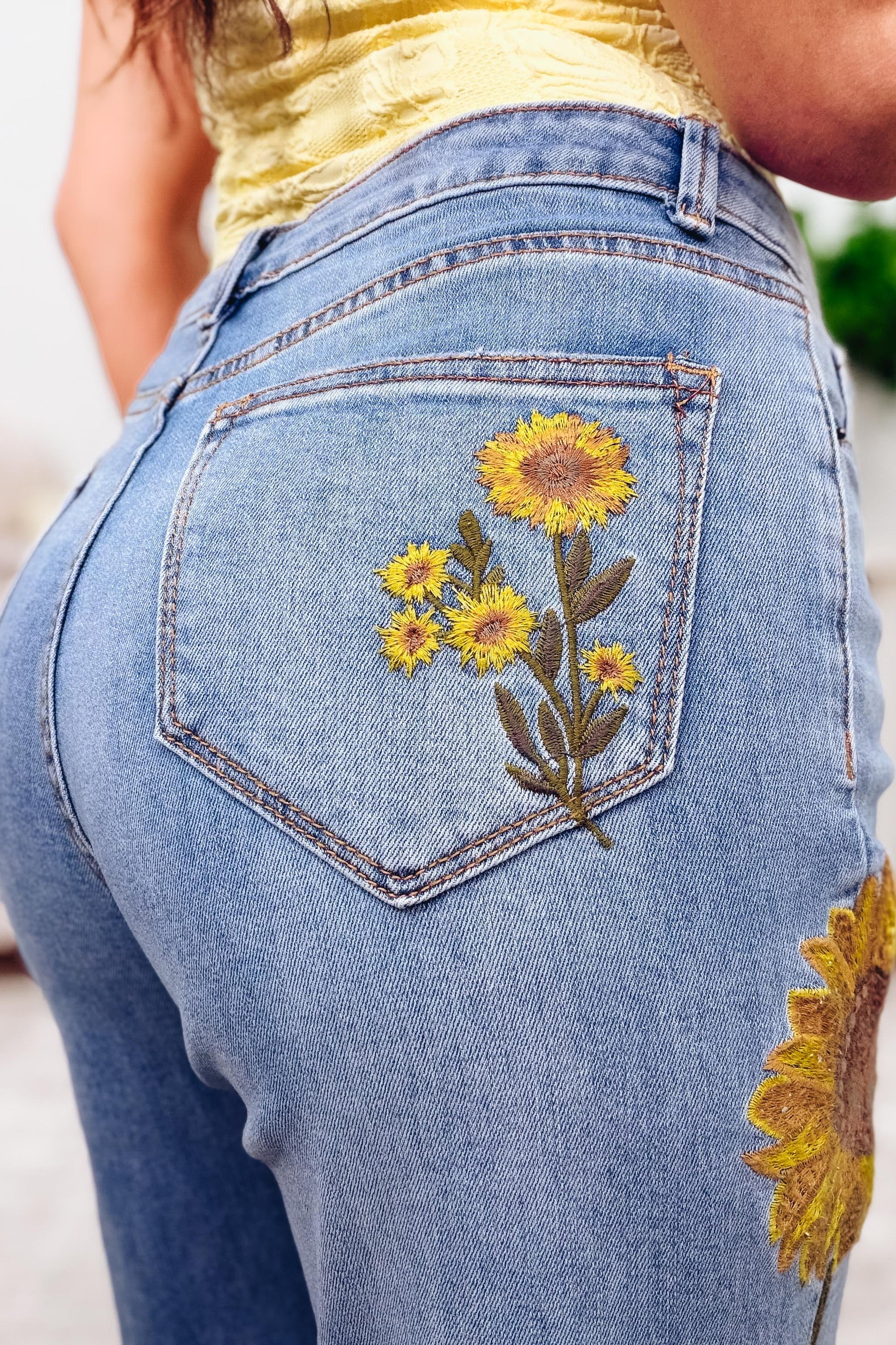 Ray Of Sunshine Sunflower Jeans