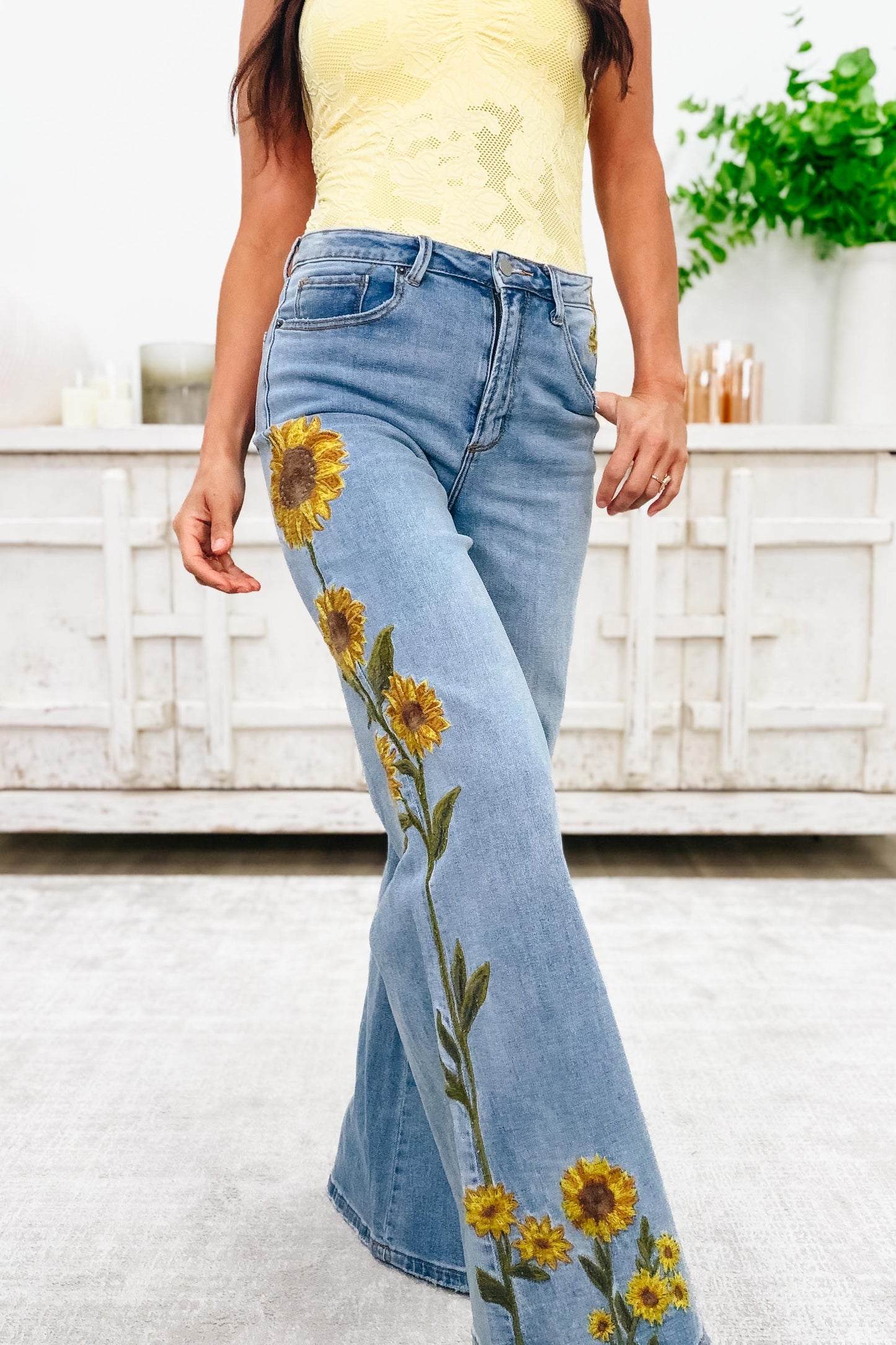 Ray Of Sunshine Sunflower Jeans