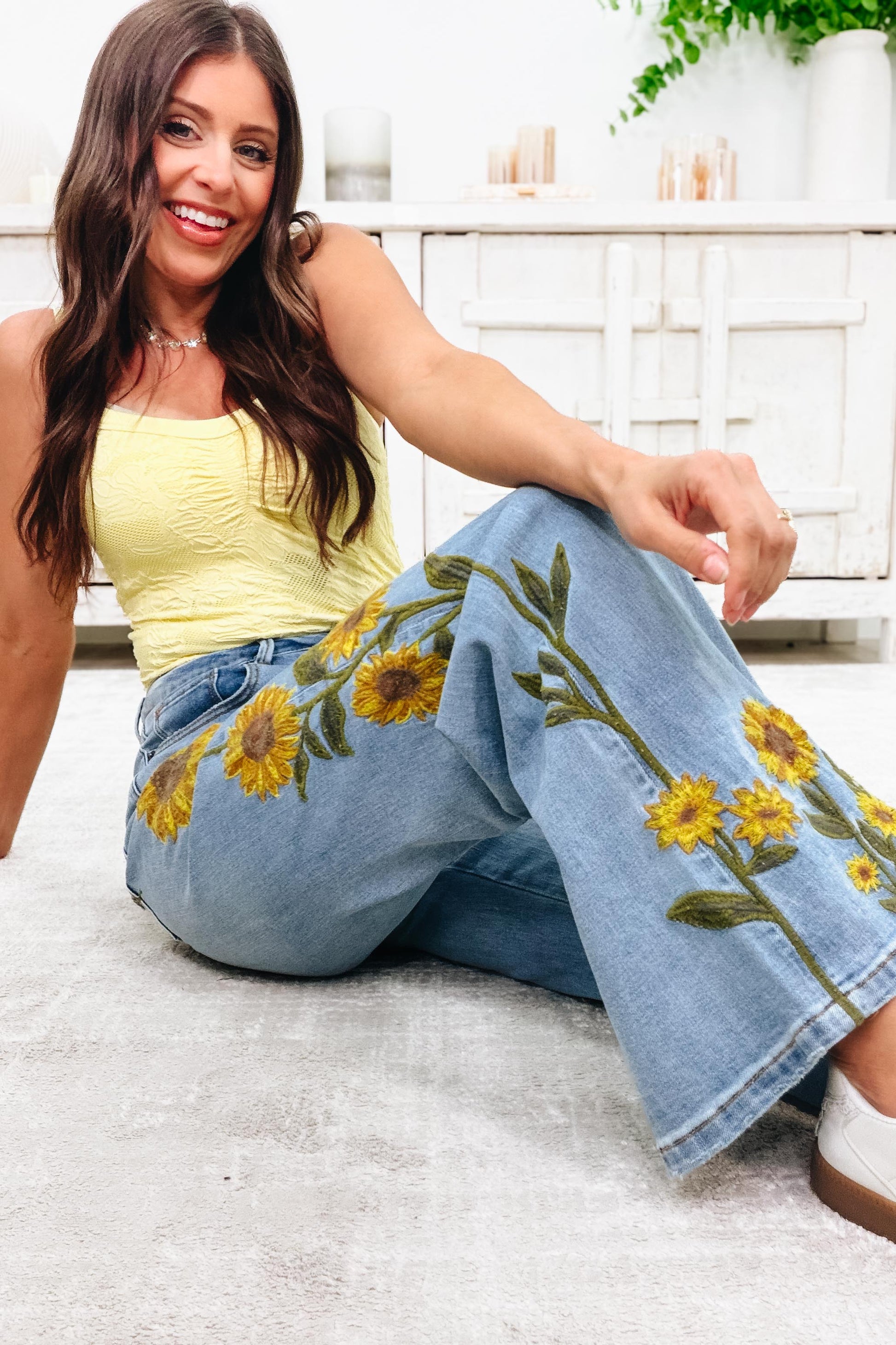 Ray Of Sunshine Sunflower Jeans