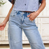 On Repeat By Risen -  Barrel Light Denim Jorts