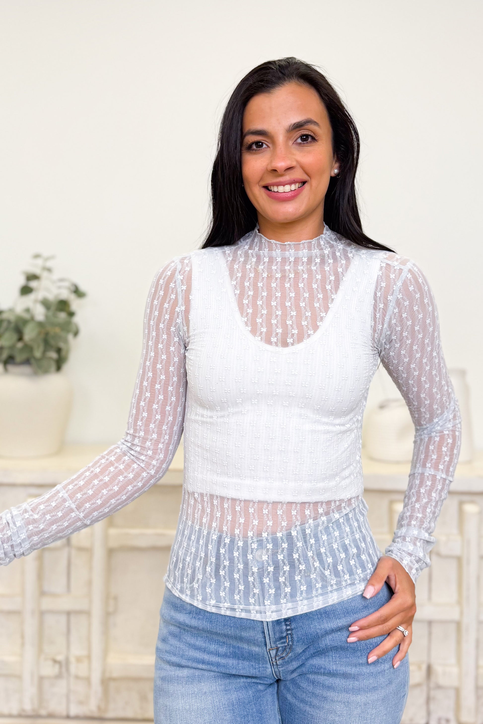 Flirty Edge Lace Top - 2 Colors!