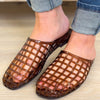 Wayne Lattice Weave Jelly Slip On - Dark Brown