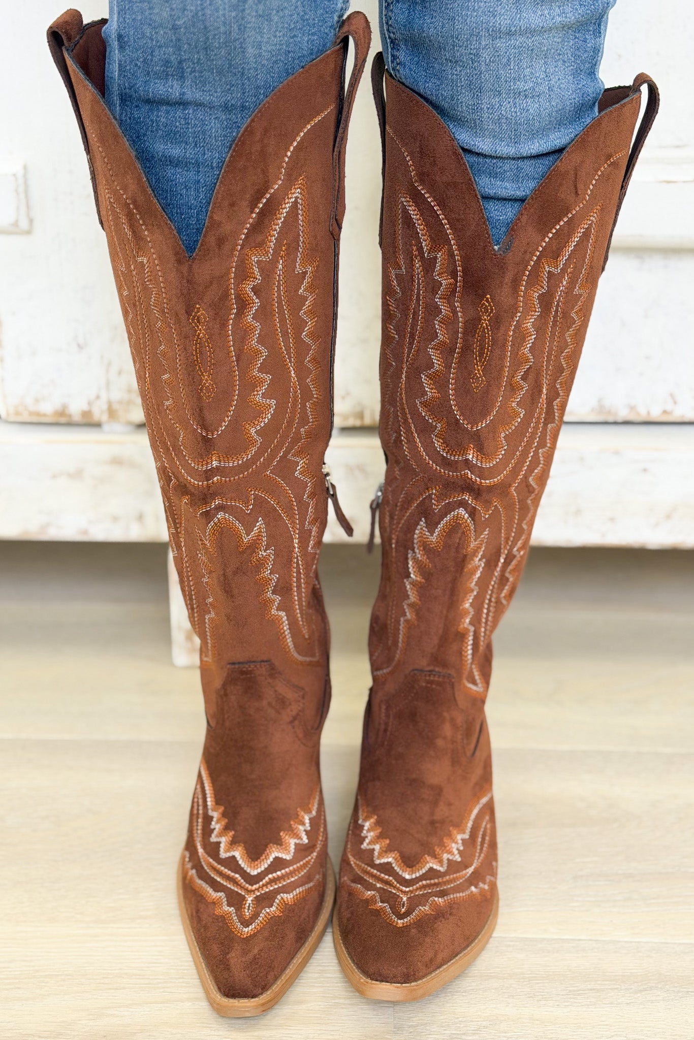 Tess Western Tall Boots - Brown