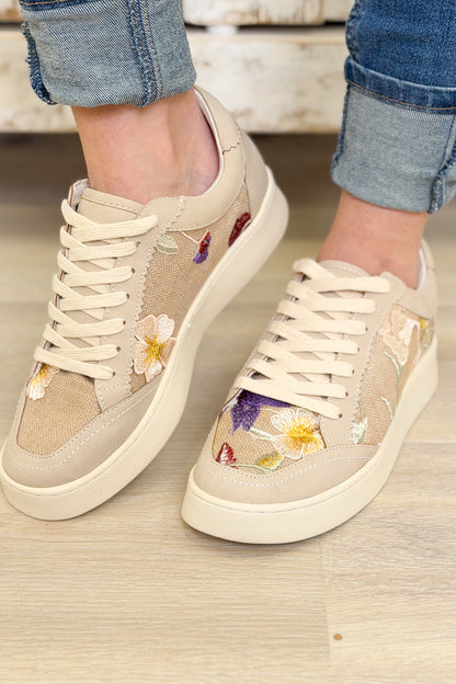 Tammi Floral Sneakers - Light Grey