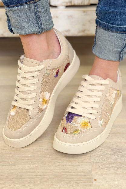 Tammi Floral Sneakers - Light Grey