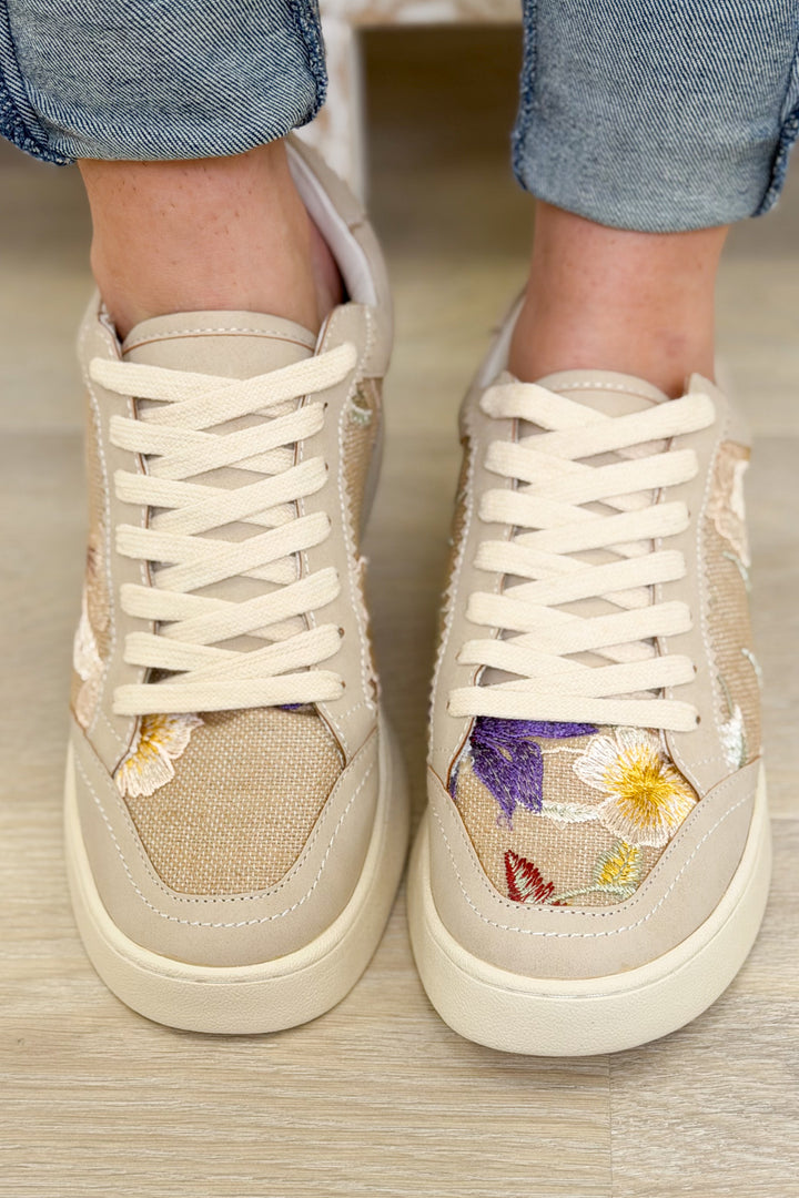 Tammi Floral Sneakers - Light Grey