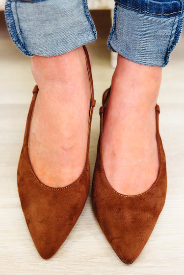 Kitty Suede Slingback Heels - Brown