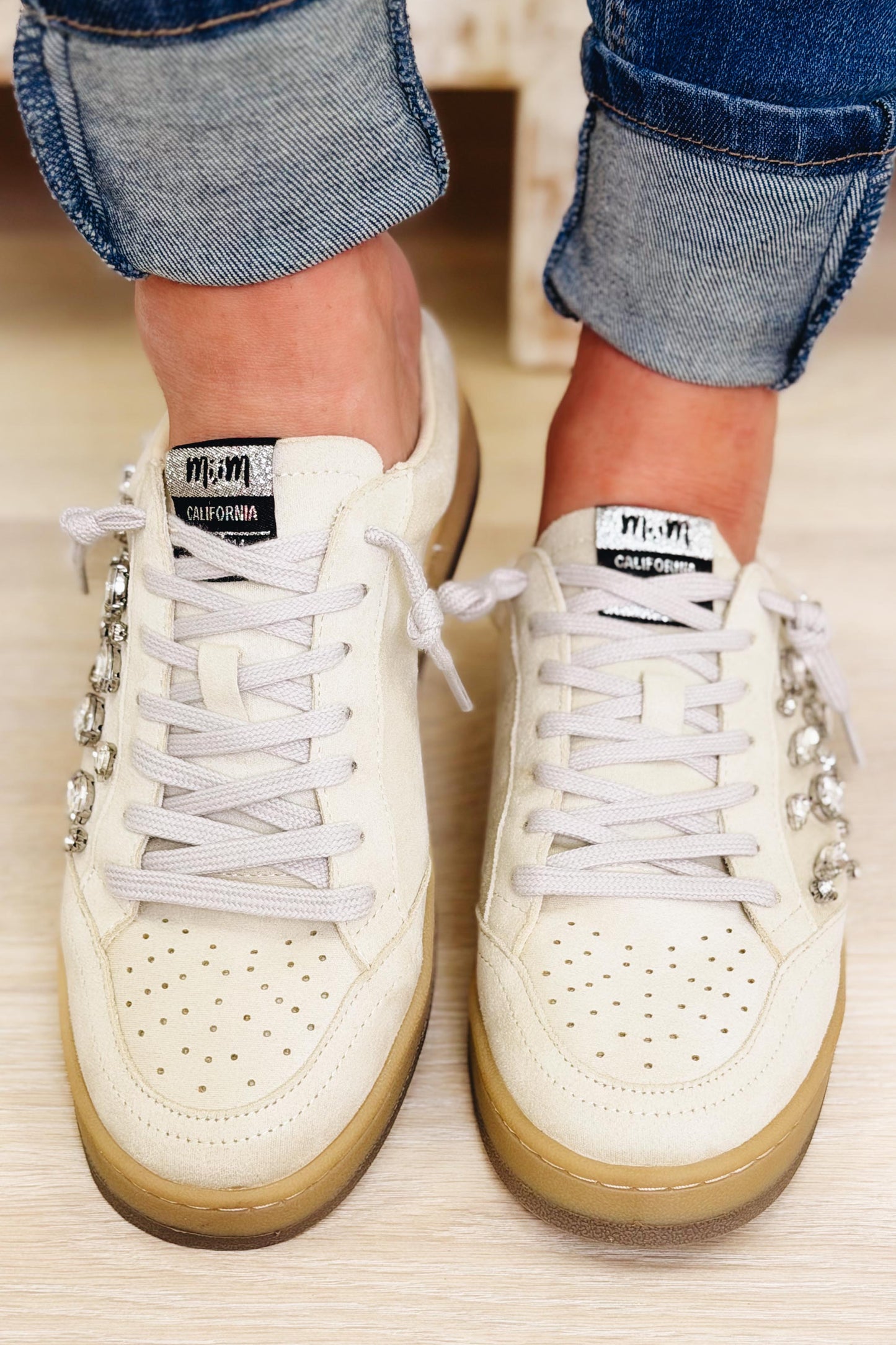 Aloka Crystal Mule Sneakers - Off White