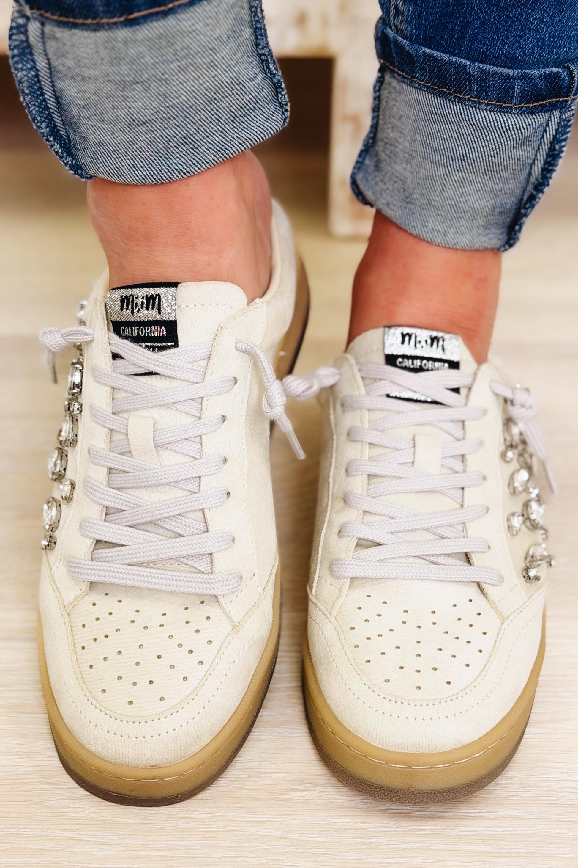 Aloka Crystal Mule Sneakers - Off White