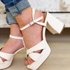Guadalupe Platform Heels - White