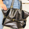 Buckle Down Faux Leather Belted Shopper Bag - 2 Colors!