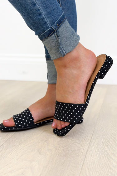 Corky's Our Lil Secret Sandals - Black White Polka Dots