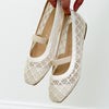 Regina Square Toe Flats - Cream