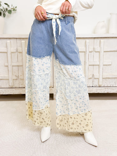 Love Layered Pants - Light Denim Multi