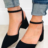 Gabbie Ankle Straps Pumps - Black Patent