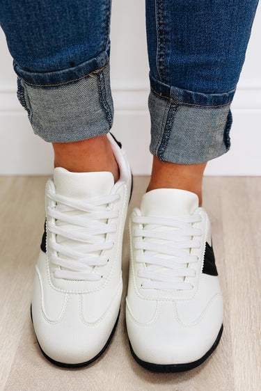 Estella Casual Vintage Sporty Sneakers - White Black
