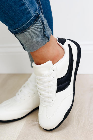 Estella Casual Vintage Sporty Sneakers - White Black