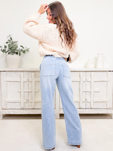 Coast Is Clear By Mica - Wide Leg Jogger Jeans - Light Denim