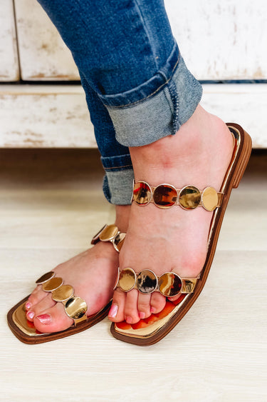 Corky's Round Of Applause Sandals - Gold Mirror Metallic
