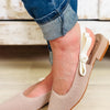 Serenity Bow Slingback Strap Flats - Mauve