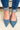 Assert Eyelet Embroidery Pointed Toe Slingback Shoes - Blue Denim