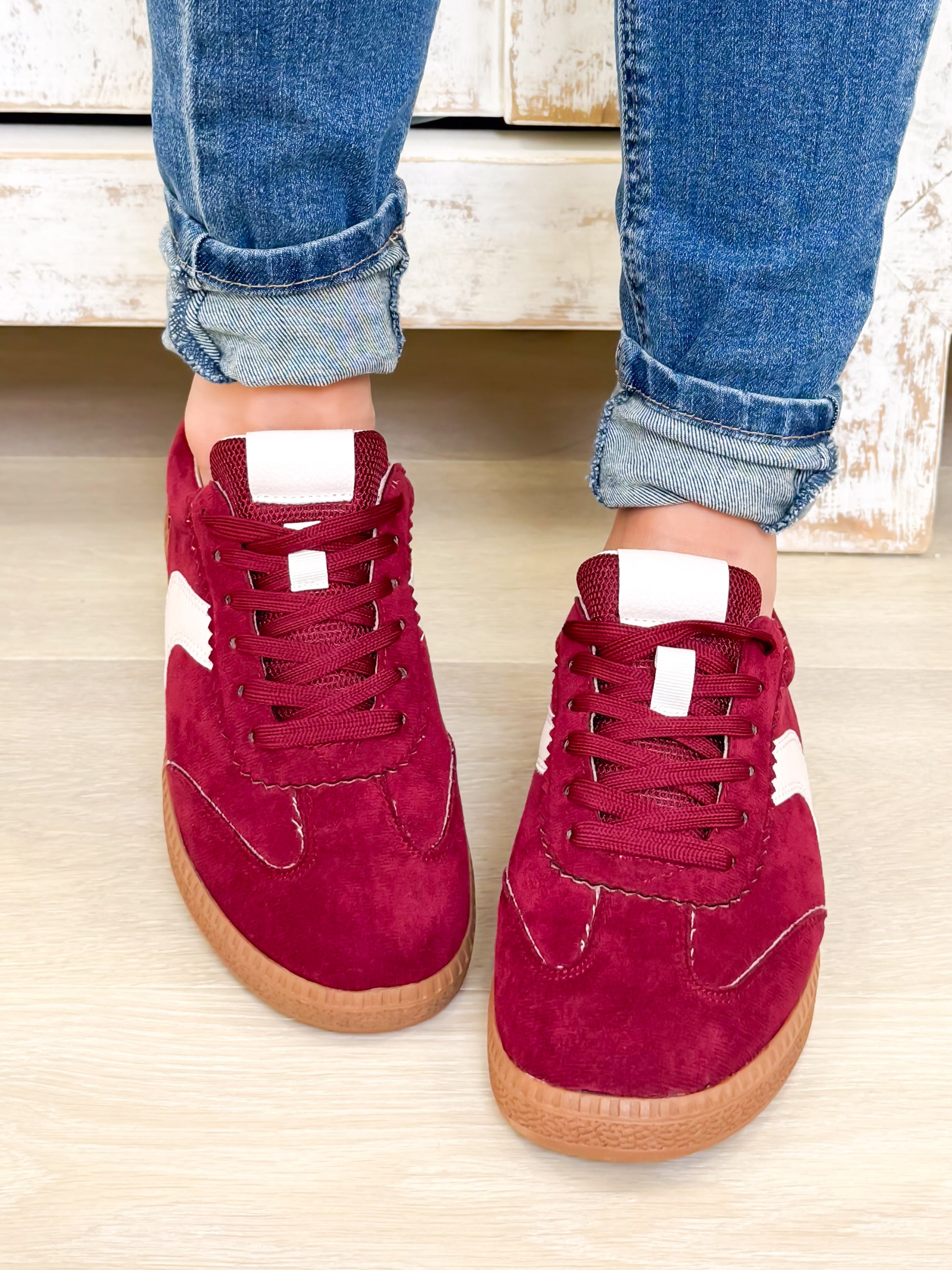 Corky's Spoiler Alert Sneakers - Wine Faux Suede