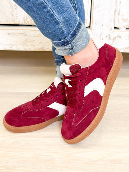 Corky's Spoiler Alert Sneakers - Wine Faux Suede