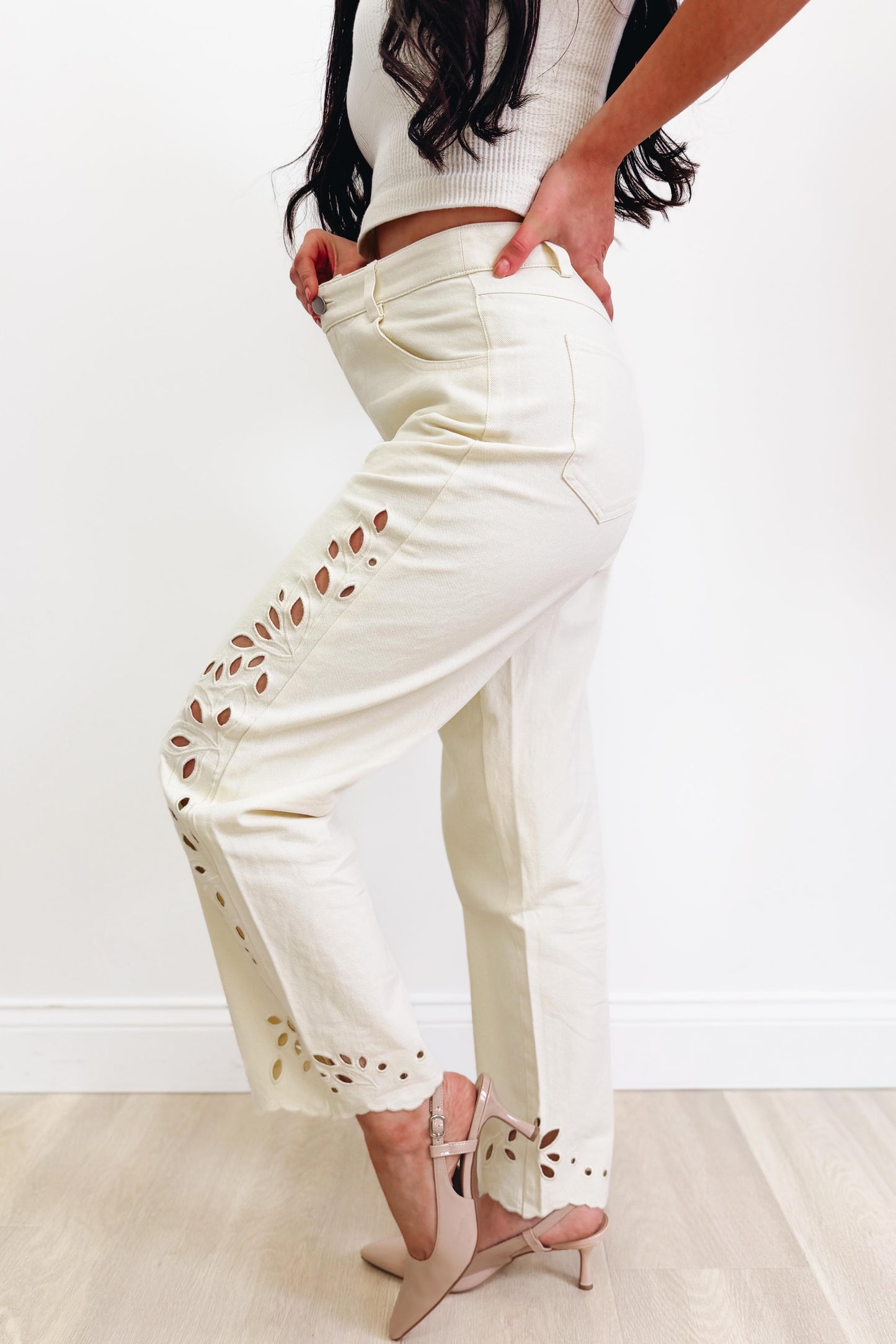 Greater Plan By Mystree - Floral Straight Leg Jeans - 2 Colors!