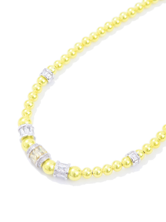 Let You Love Me Necklace - Silver Metallic Lime Punch