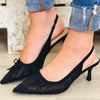 Stephy Bow Mesh Heels - Black