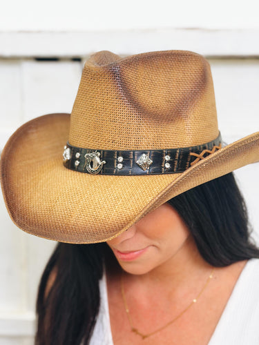 Horseshoe Charm Cowgirl Hat - 2 Colors!