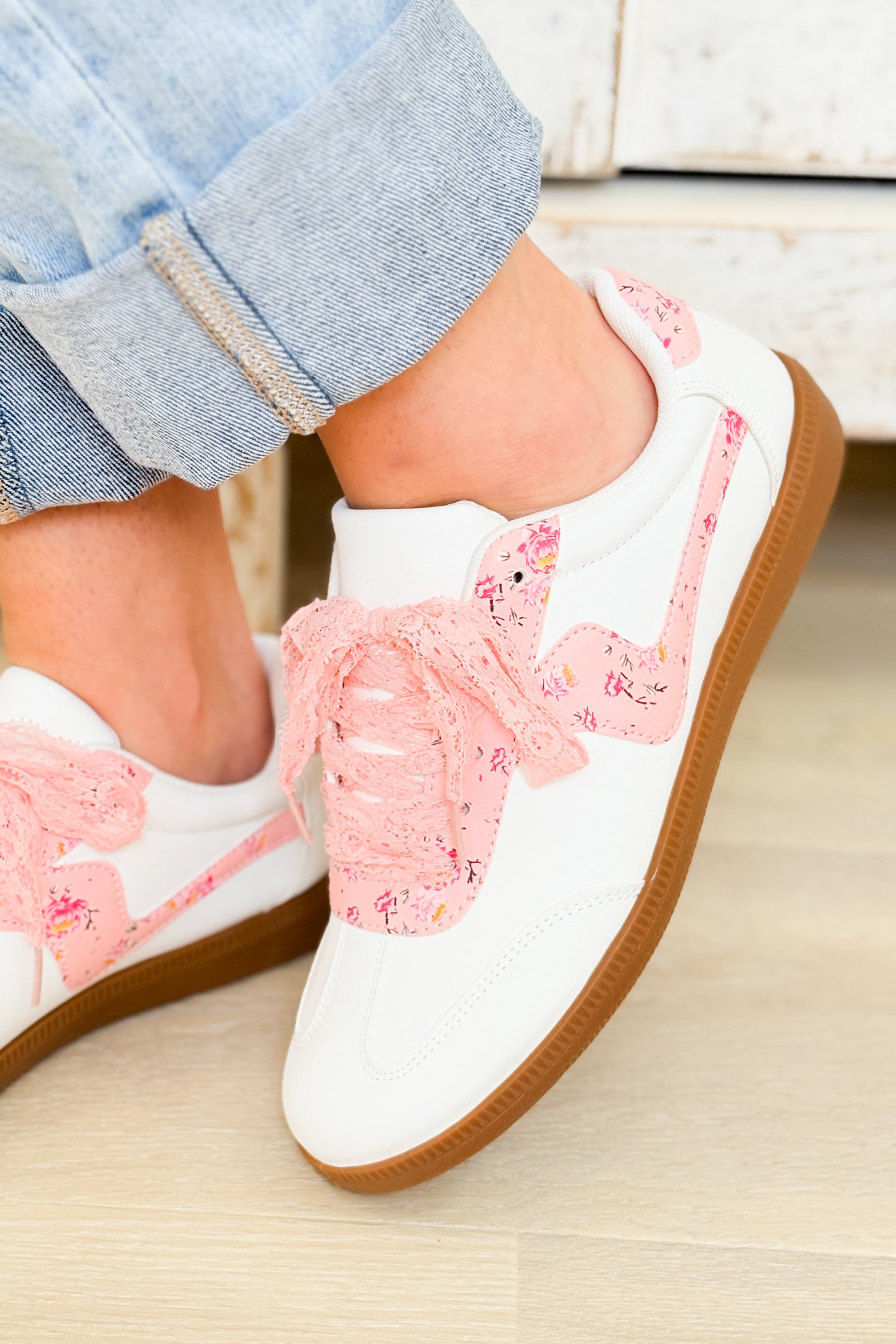 Great 5 Floral Sneakers - Light Pink