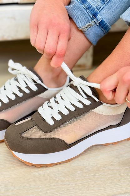 Birdy Mesh Sporty Sneakers - Charcoal