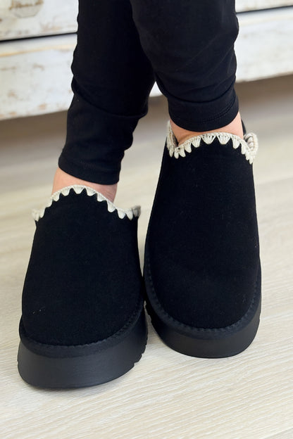 Biscotti Sherpa Platform Slip Ons - Black