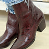 Caty Anklet Booties - Burgundy Crinkle