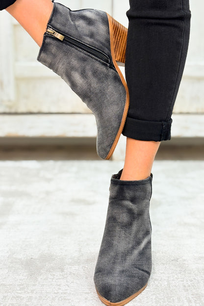 Corky's Gimme Sugar Booties - Washed Dark Blue Denim