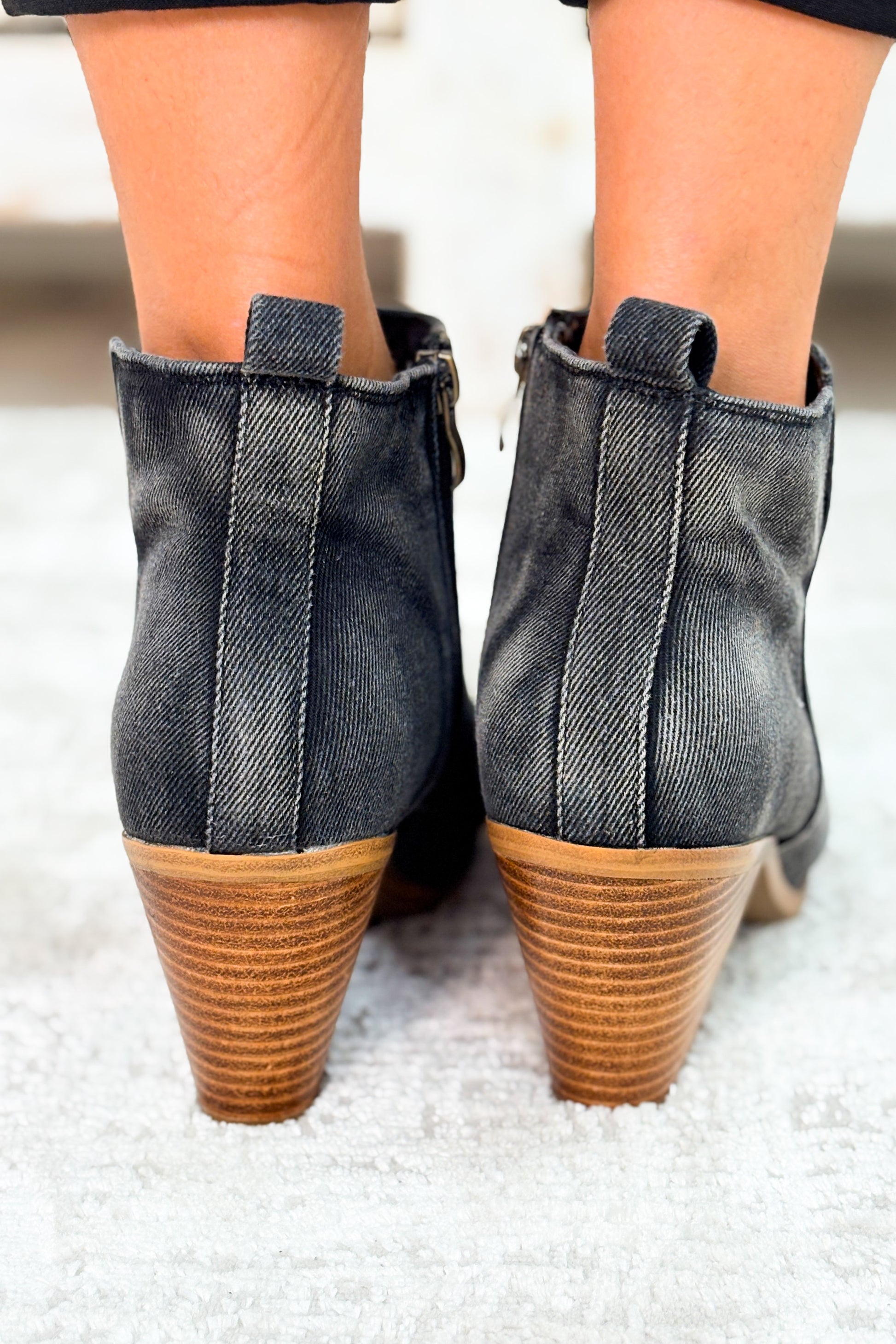 Corky's Gimme Sugar Booties - Washed Dark Blue Denim